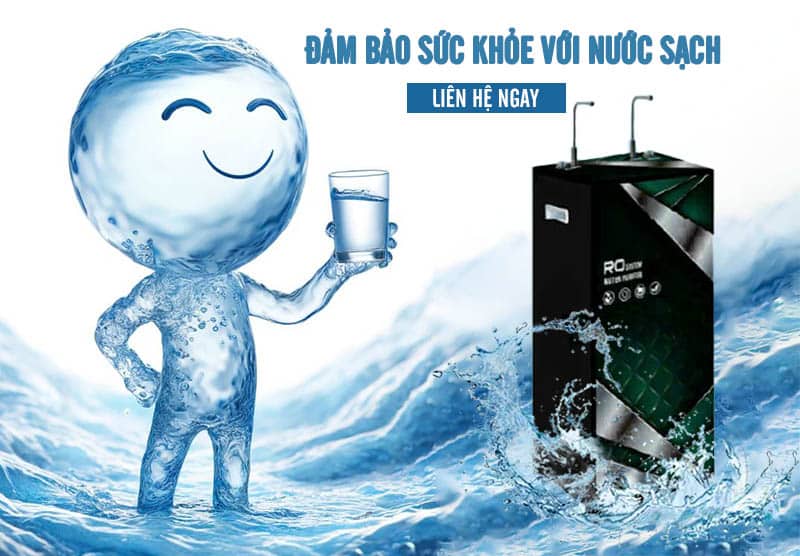 Hình người nước với máy lọc nước Ipurewater