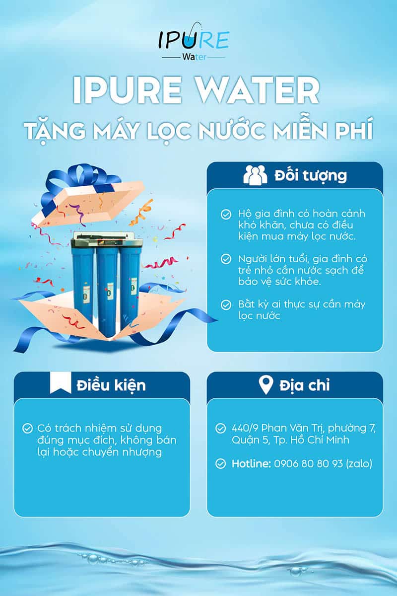 Tặng máy lọc nước miễn phí Ipure Water